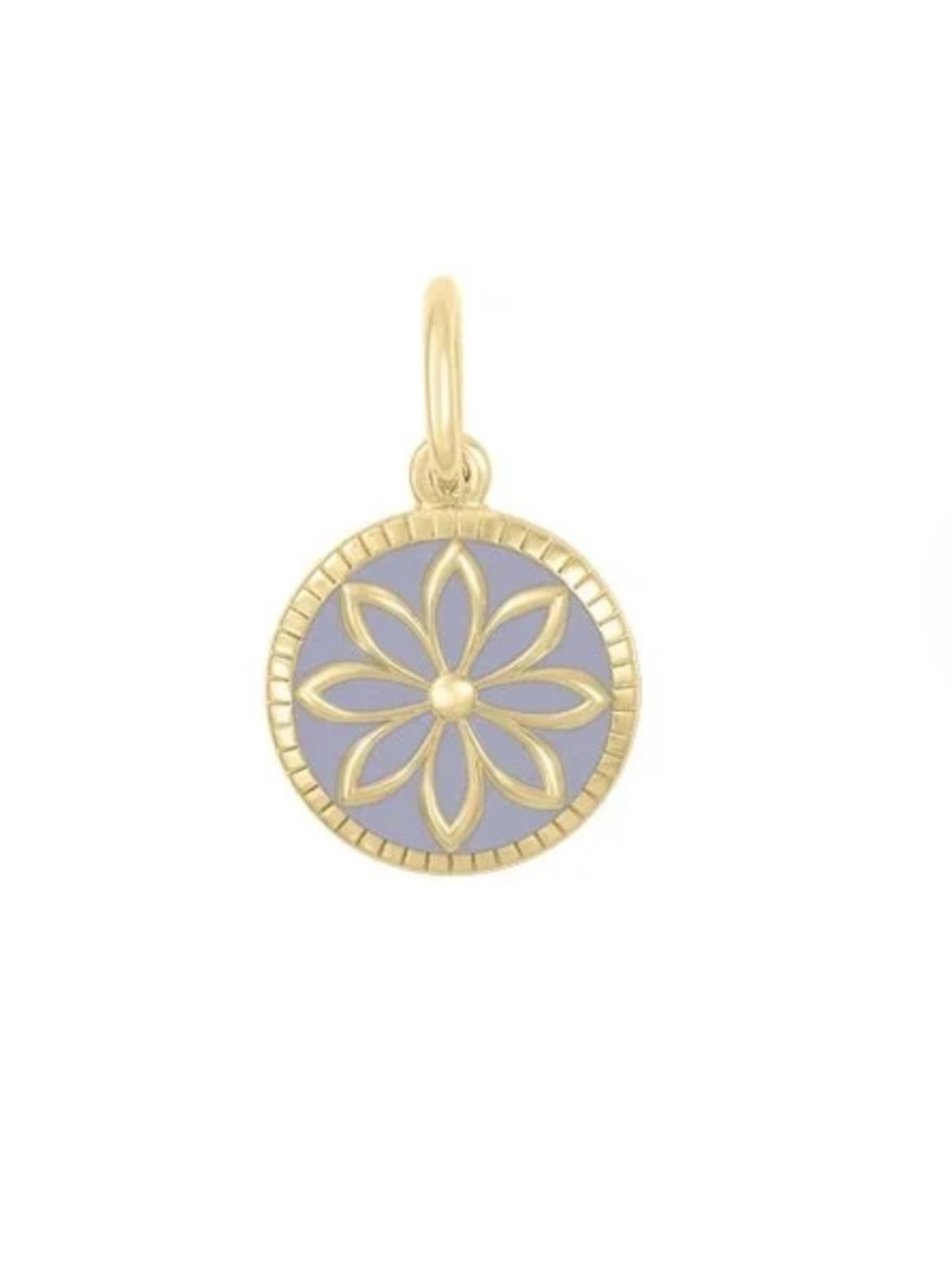 LOLA Gold Daisy Pendant Charm with Lavender Enamel